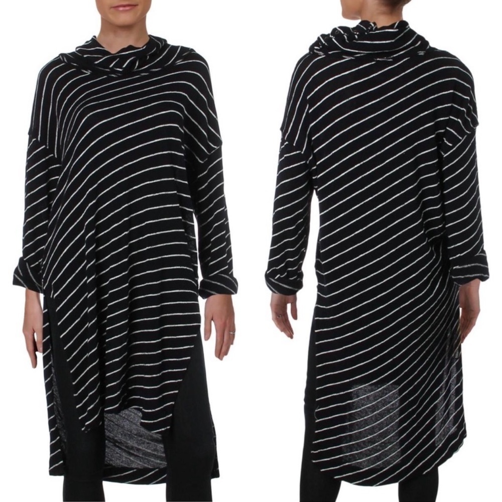 Free People Gotta Have it Cowl Neck Striped Tunic Top Size Medium Tunic Dress